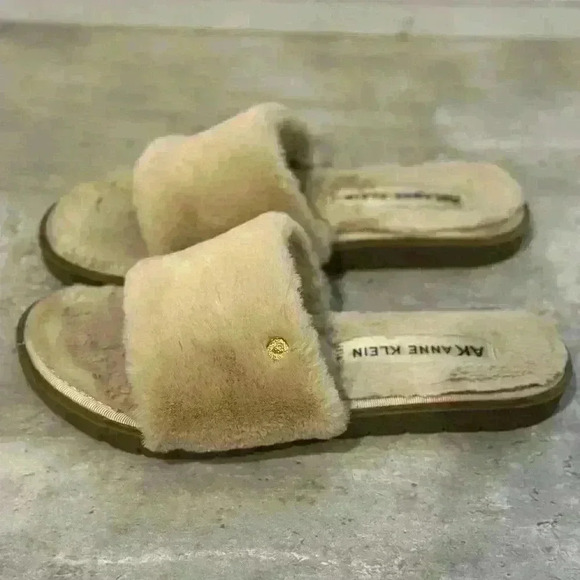 Anne Klein Faux Fur Slippers - Picture 1 of 7